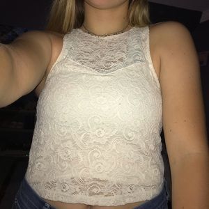Lace tank crop top
